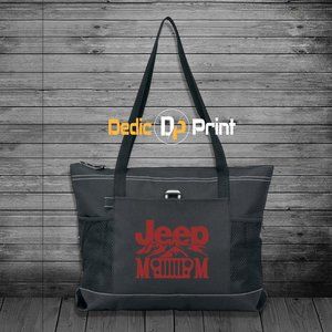 Jeep Mom Zippered Tote Bag